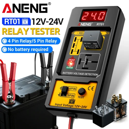 Probador de relé de coche, probador de voltaje ANENG RT01 Universal 11-25V, control de batería de coche automotriz, luz indicadora LED, diagnóstico de relé