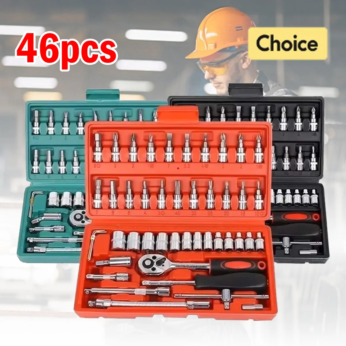 Caja de 46 unidades para reparación automotriz de calidad y durabilidad.