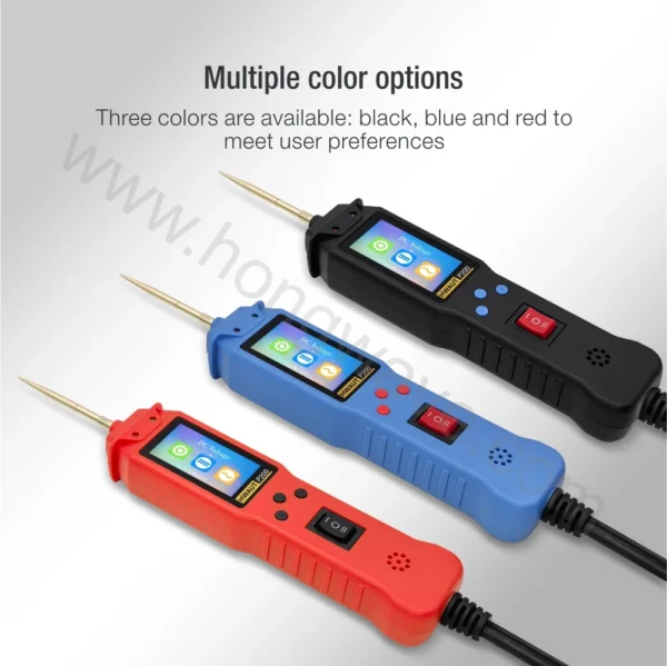 Probador de circuito automotriz 12 24V P100 P200, sonda de circuito de potencia, probador eléctrico, prueba de lámpara de voltaje de continuidad con Cable de luz de 2M