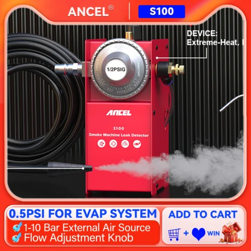 ANCEL S100-Detector de fugas de humo para coche, analizador de fugas de tuberías de aceite, máquina de humo EVAP automotriz, herramienta de detección de diagnóstico de fugas