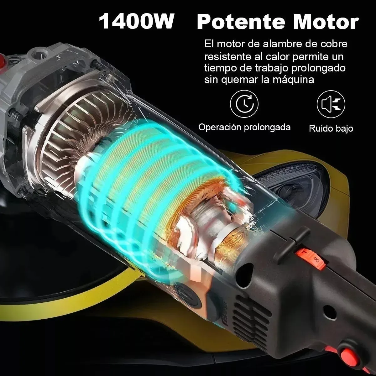 Pulidora rotativa 1400W para acabados profesionales - Imagen 2