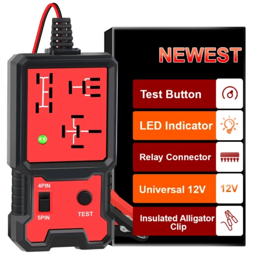 Probador de relé de coche, probador de voltaje, probador de relé electrónico automotriz, luz indicadora LED, comprobador de batería de coche Universal de 12V