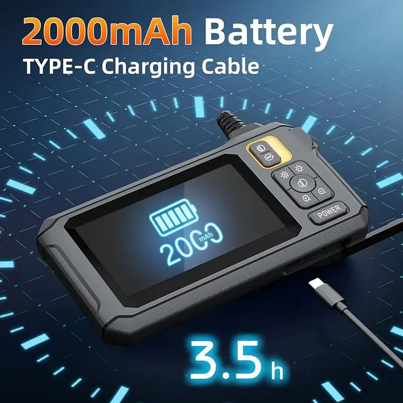 Cámara endoscópica Industrial 8mm HD1080P pantalla IPS de 4,3 pulgadas cámara de inspección de tuberías 1080P para reparación de automóviles IP67 impermeable 8 LED - Imagen 4