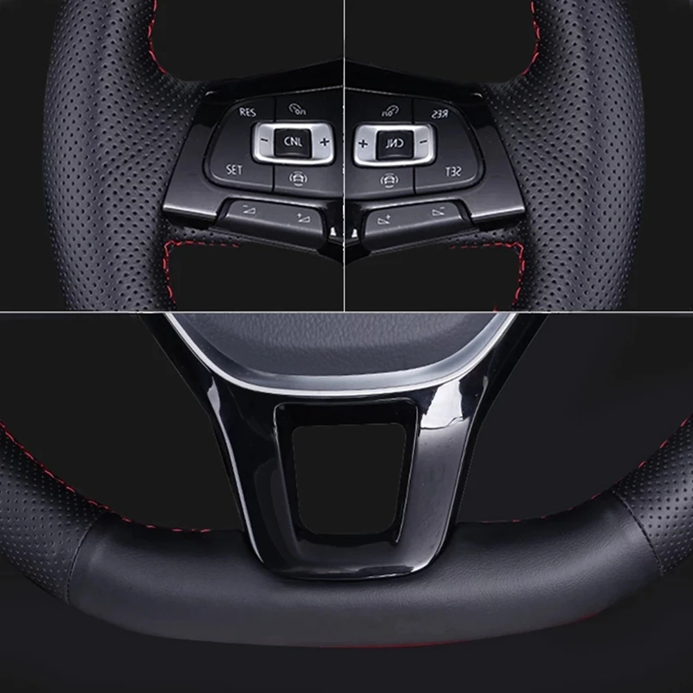 Funda trenzada para volante de coche, cuero Artificial negro para Volkswagen VW Golf 7 Mk7 Touran Up New Polo Jetta Passat B8 Tiguan - Imagen 3