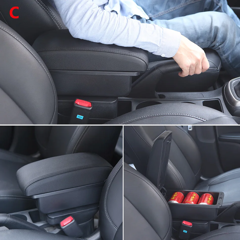 Reposabrazos para Volkswagen POLO nuevo para VW POLO Mk5 6R Vento, caja de reposabrazos para coche, caja de almacenamiento de piezas interiores, accesorios para coche 2012-2018USB - Imagen 6